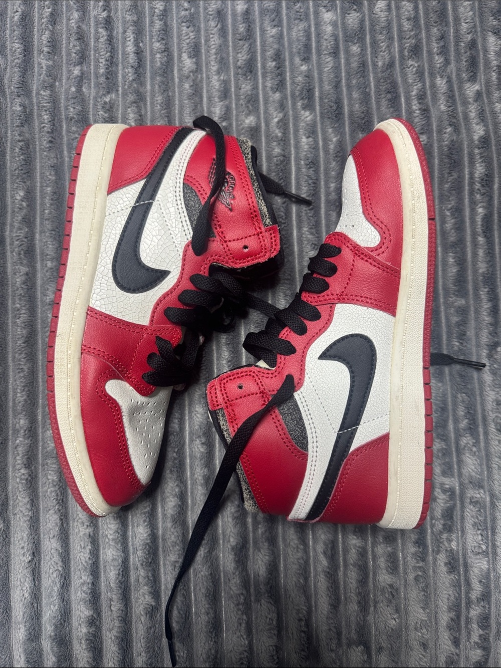 Nike Air Jordan 1 Style High-Top Sneakers - Red, White, Black